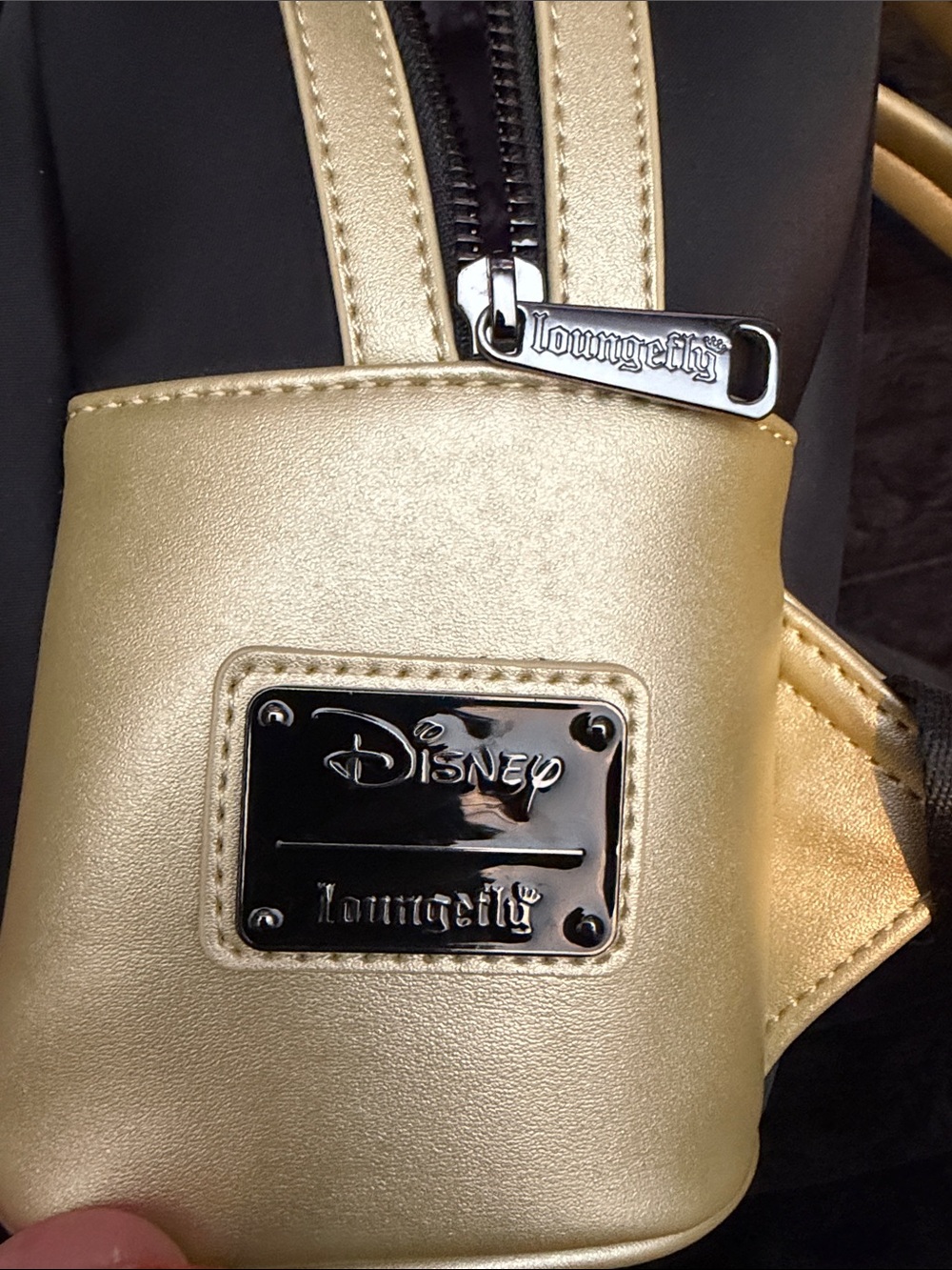 Loungefly Black & Gold Ohana Embroidered Mini Backpack - Picture 4 of 4